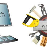 Logo wru® Apple/Mac, Windows, Android: Support & Schulung für Computer und andere digitale Geräte / + Kundenschreinerei