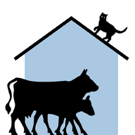 Logo TIERARZTPRAXIS im blauen HAUS AG